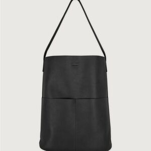 OAK + FORT Black Vegan Leather Tote Bag